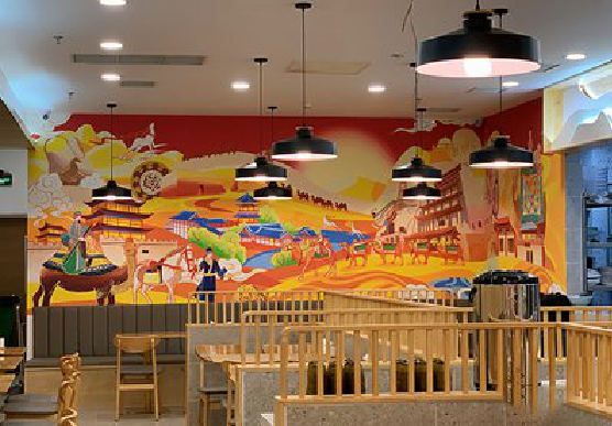 青川商业空间彩绘介绍。